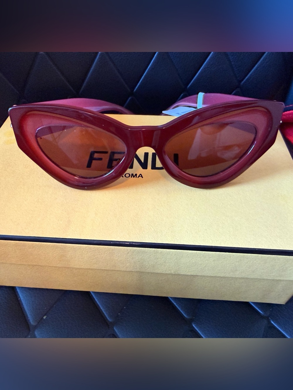 Fendi Burgundy Cat-Eye Women's Sunglasses
